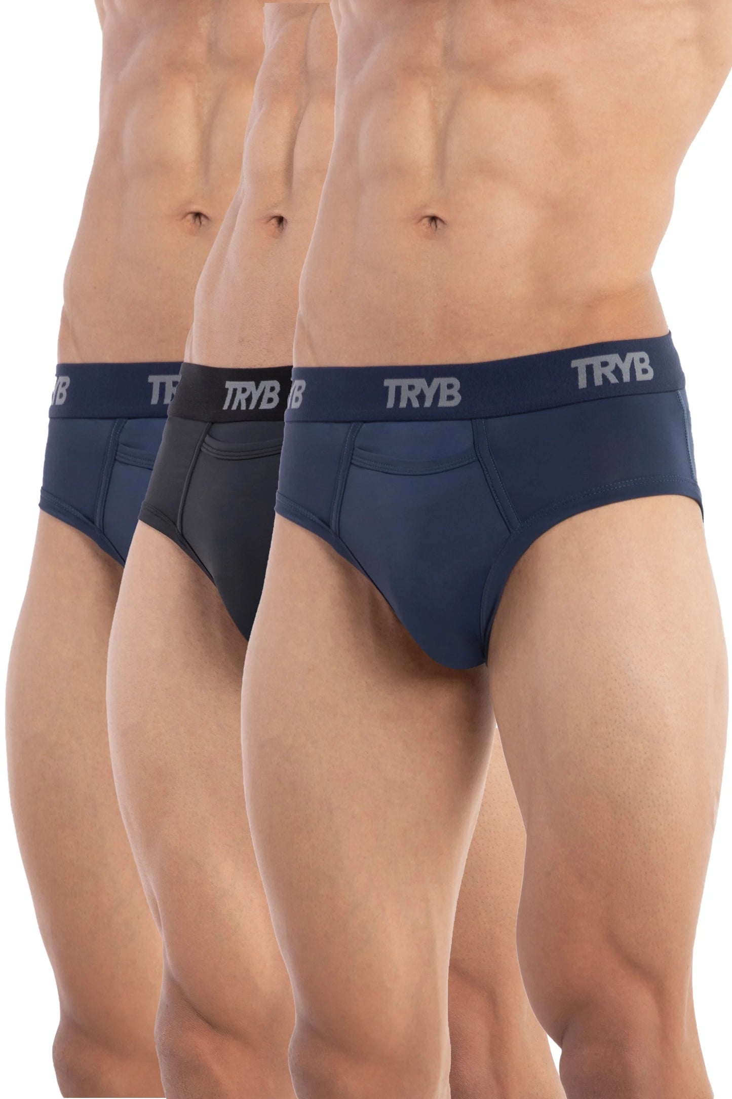 Trybwear ACTIV – Briefs (3 Pack) Armada Marine - Midnight Black - Armada Marine / S