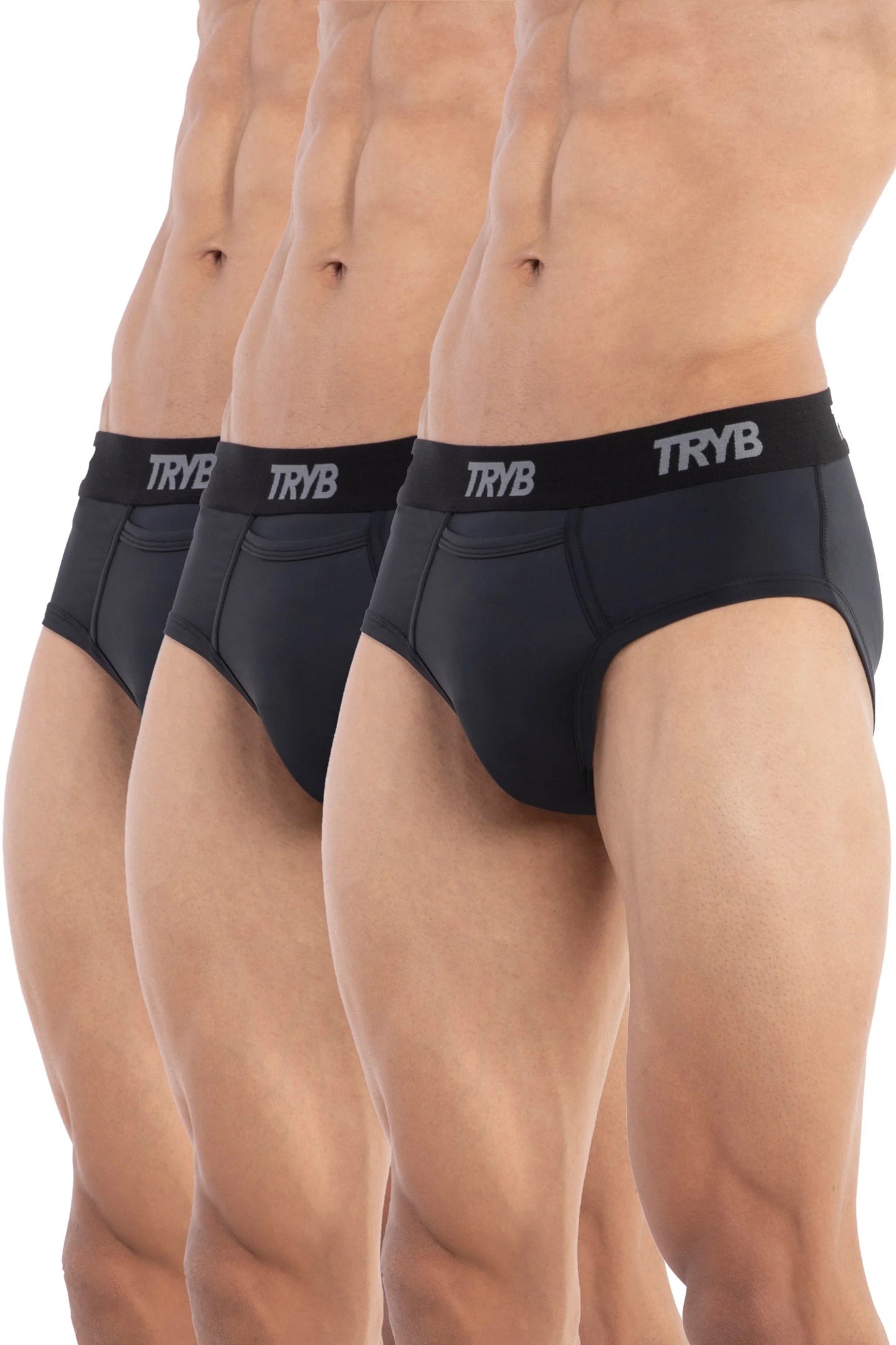 Trybwear ACTIV – Briefs (3 Pack) Midnight Black / S