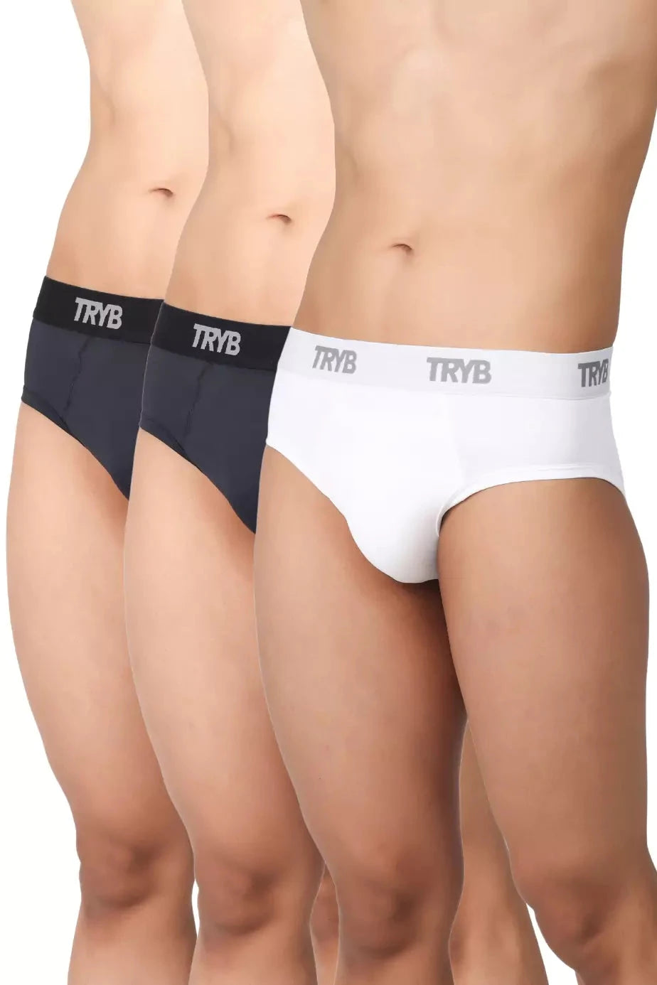 Trybwear ACTIV – Briefs with Supporter (3 pack) Midnight Black - White Smoke - Midnight Black / S