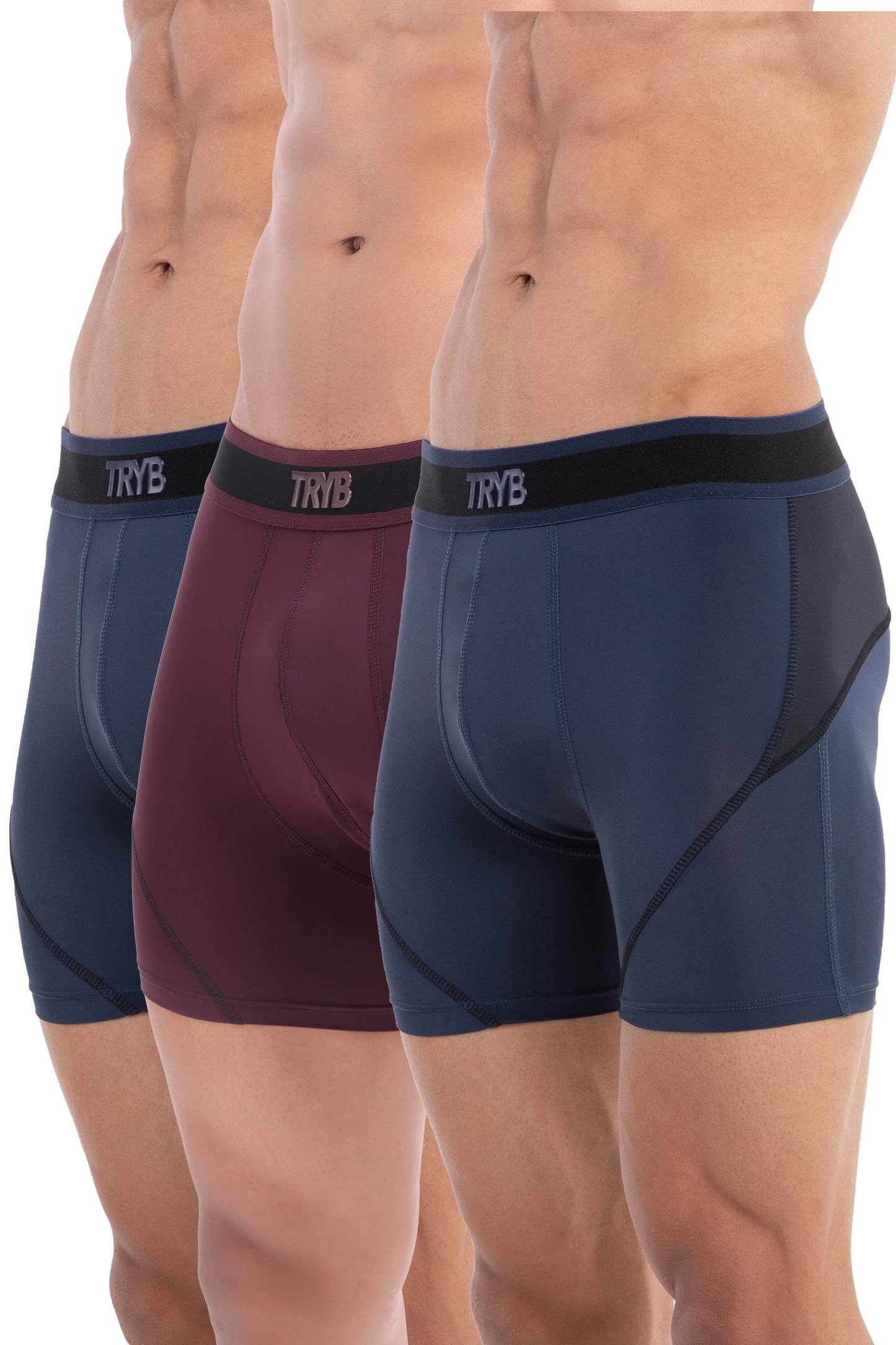 Trybwear ACTIV-H Trunk (3 Pack) Armada Marine - Grape Vine - Armada Marine / S