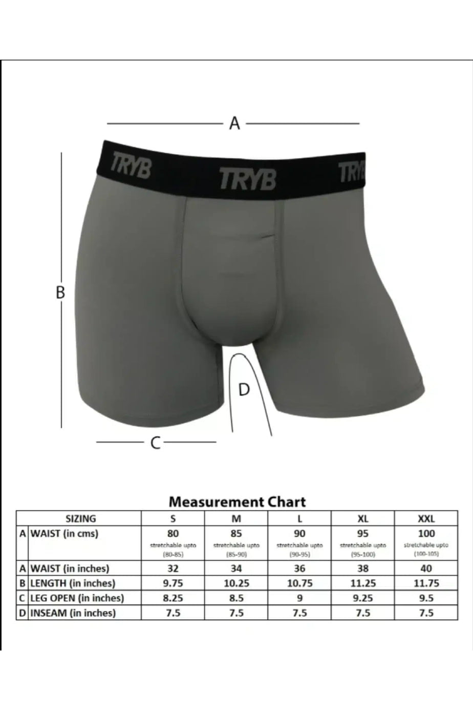 Trybwear ACTIV – Square Cut (3 Pack)