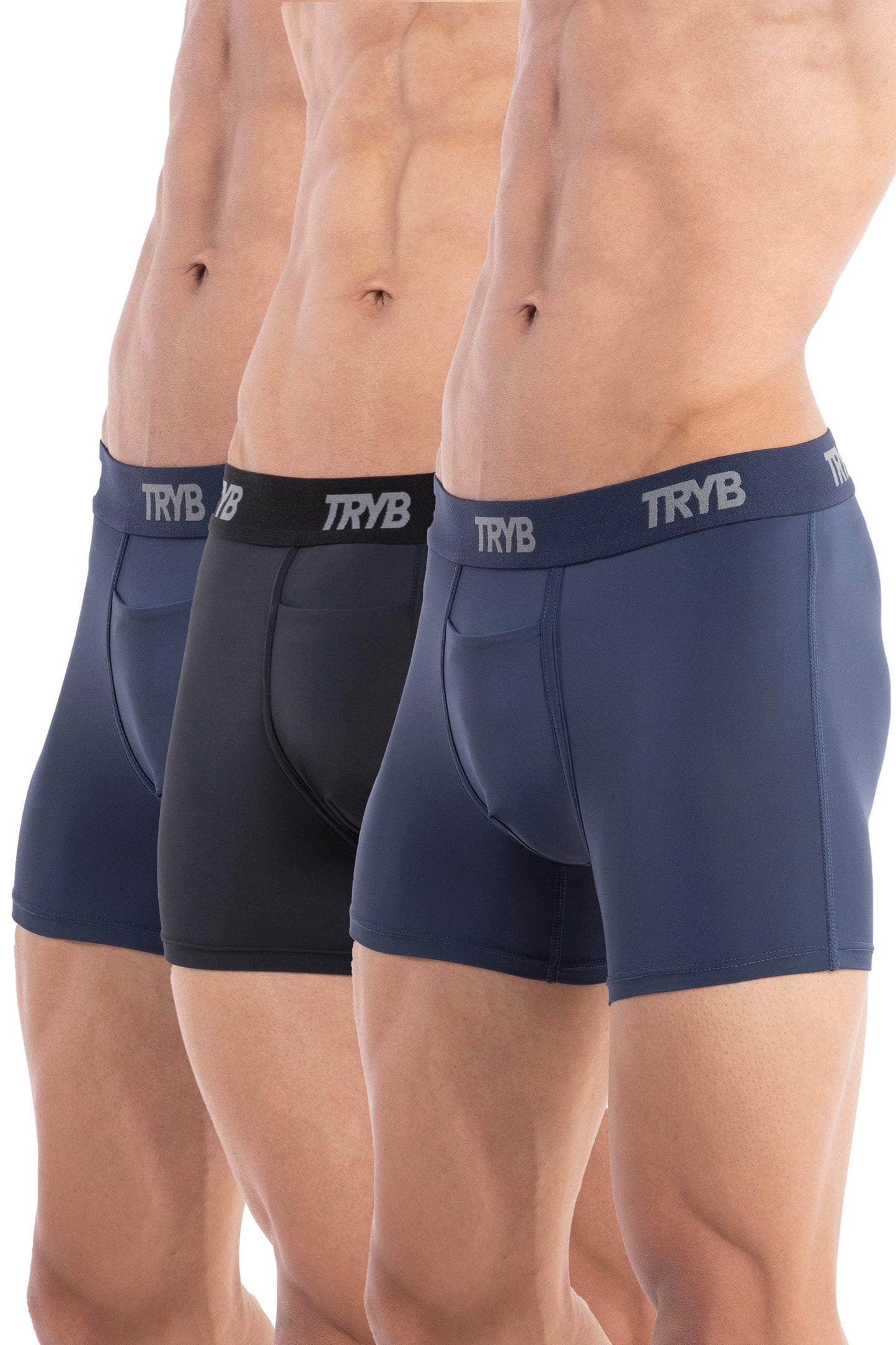Trybwear ACTIV – Square Cut (3 Pack) Armada Marine - Midnight Black - Armada Marine / S