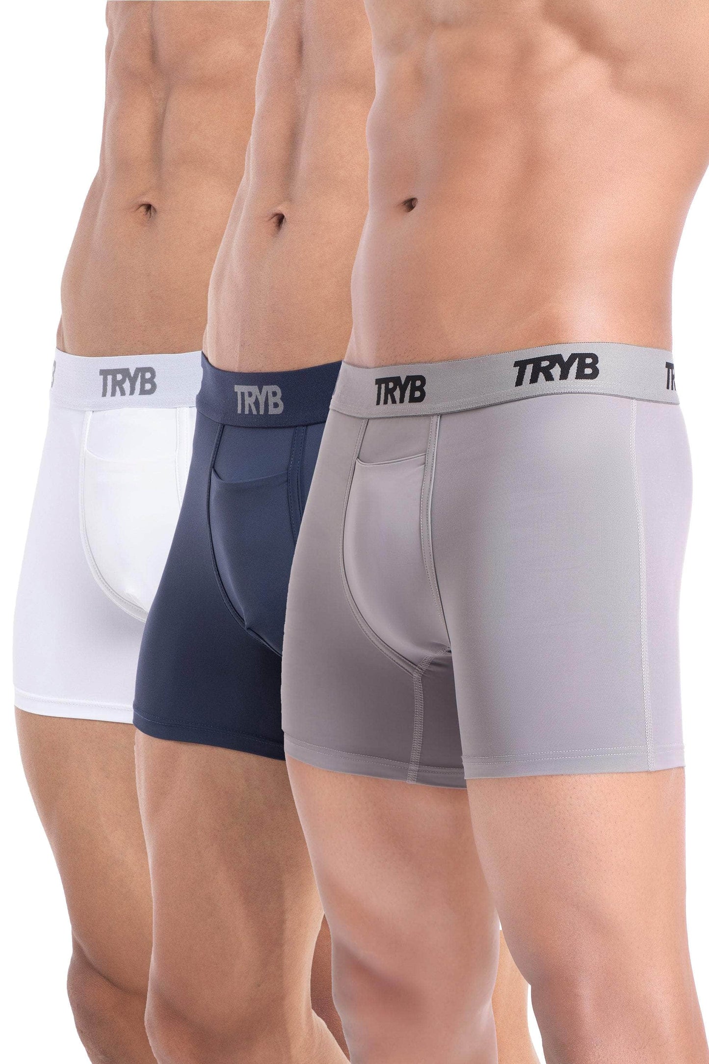 Trybwear ACTIV – Square Cut (3 Pack) White Smoke - Concrete - Armada Marine / S