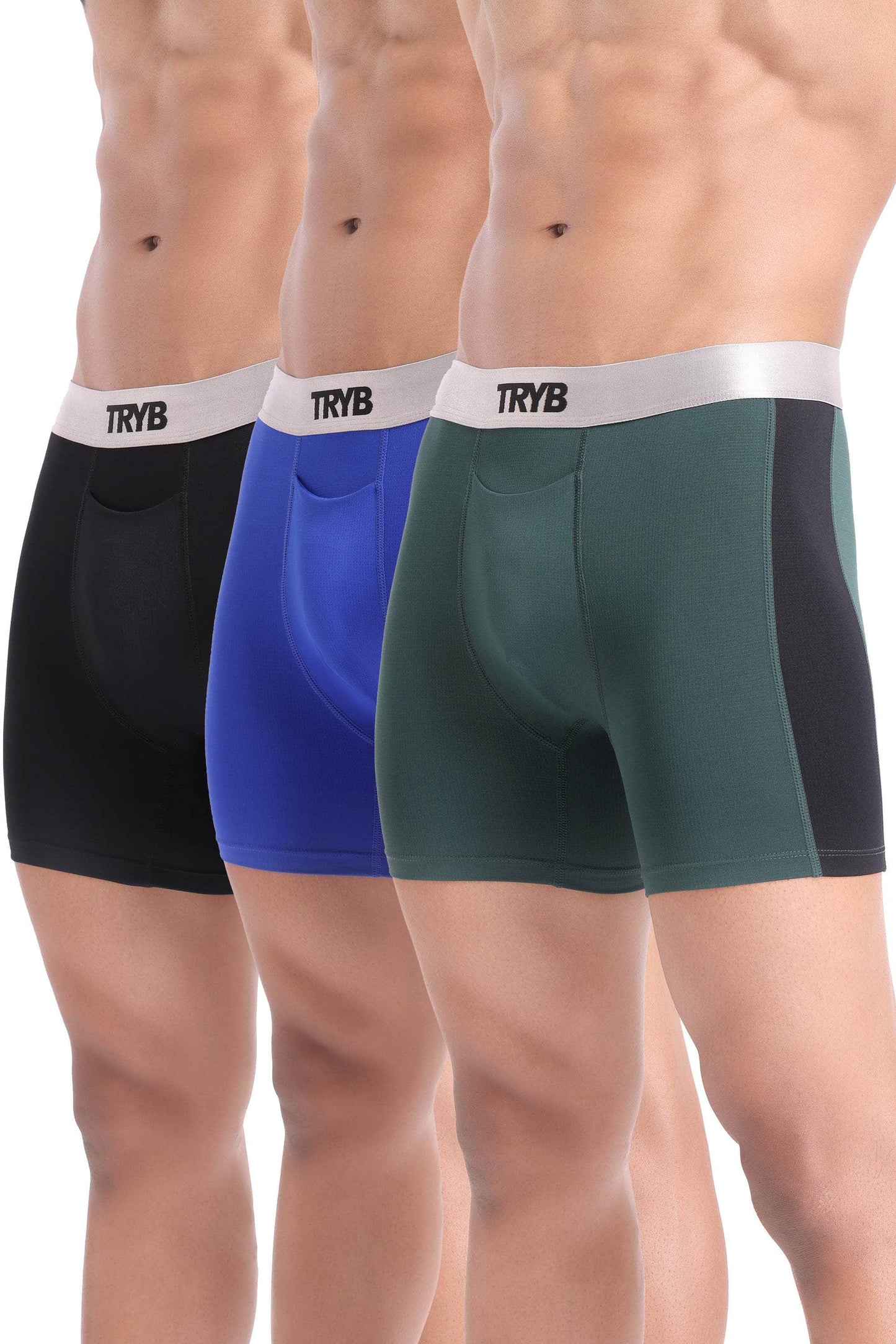 Trybwear Platinum (3 Pack) Slate Black - Onyx Indigo - Emerald Black / S