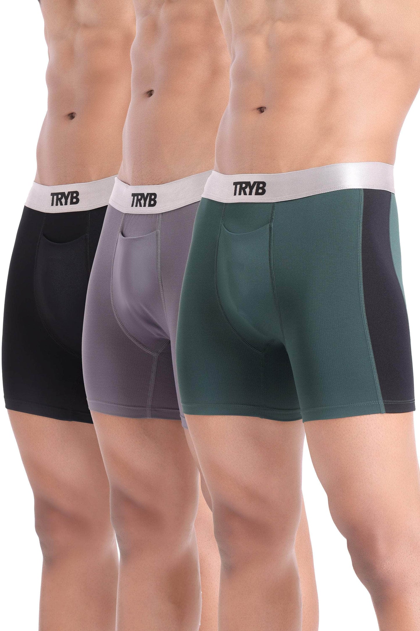 Trybwear Platinum (3 Pack) Slate Black - Onyx Rhino - Emerald Black / S