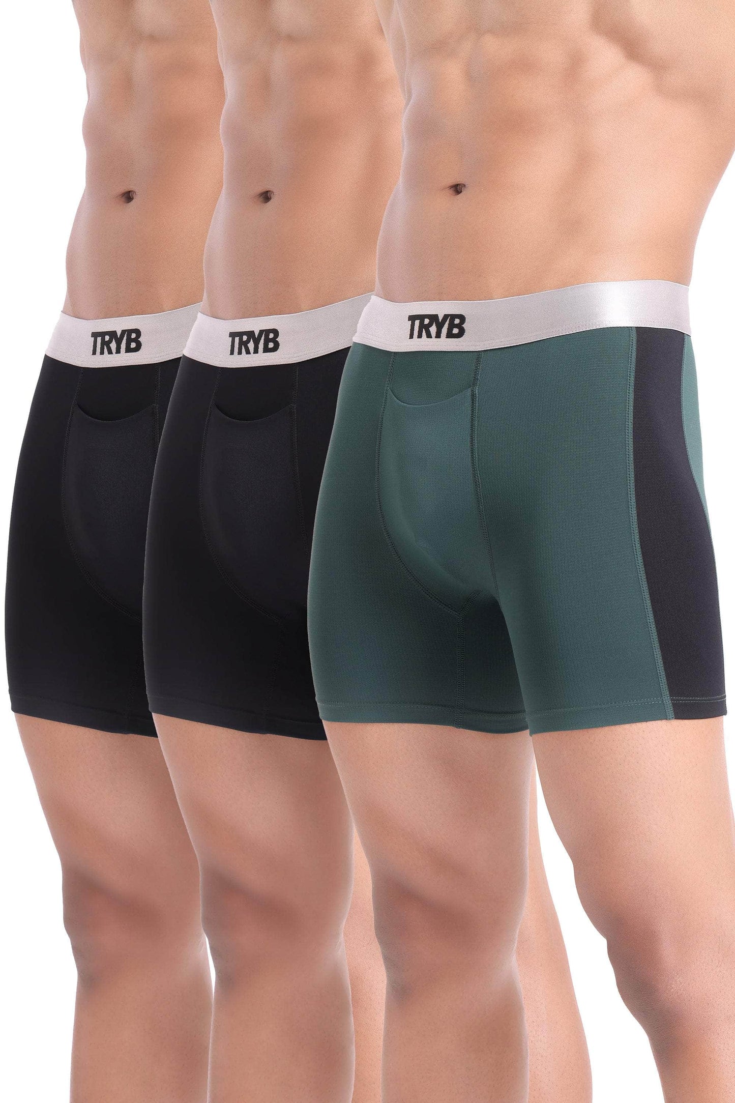 Trybwear Platinum (3 Pack) Slate Black - Slate Black - Emerald Black / S