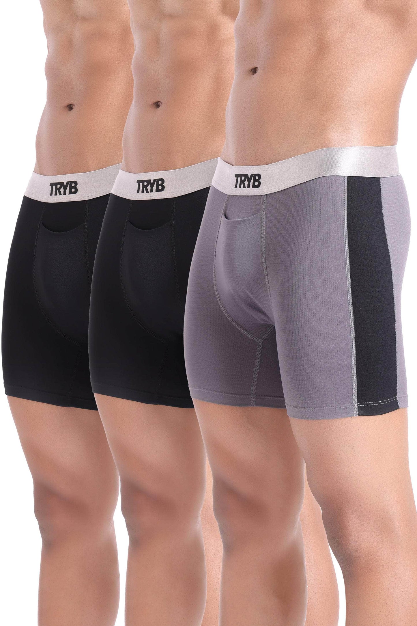Trybwear Platinum (3 Pack) Slate Black - Slate Black - Onyx Rhino / S