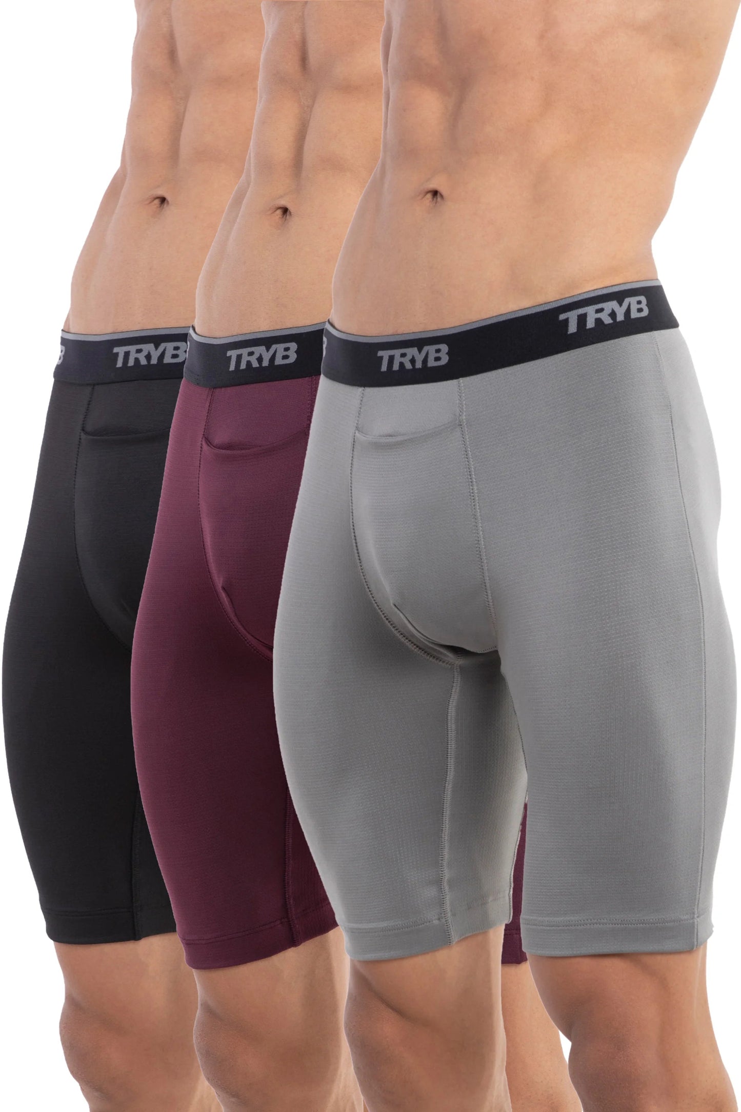 Trybwear PRO - Compression (3 pack) Black Raven - Bordeaux - Shark Grey / S