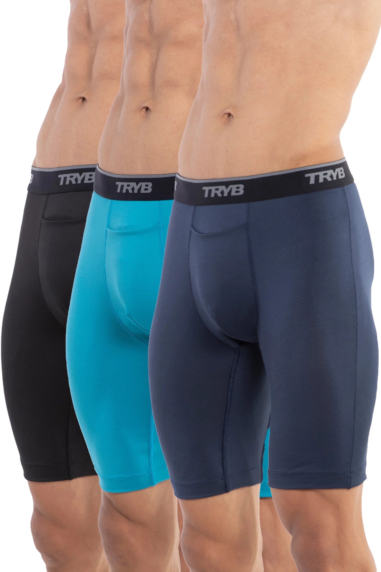 Trybwear PRO - Compression (3 pack) Black Raven - Cordon Bleu - Tranquil Sea / S