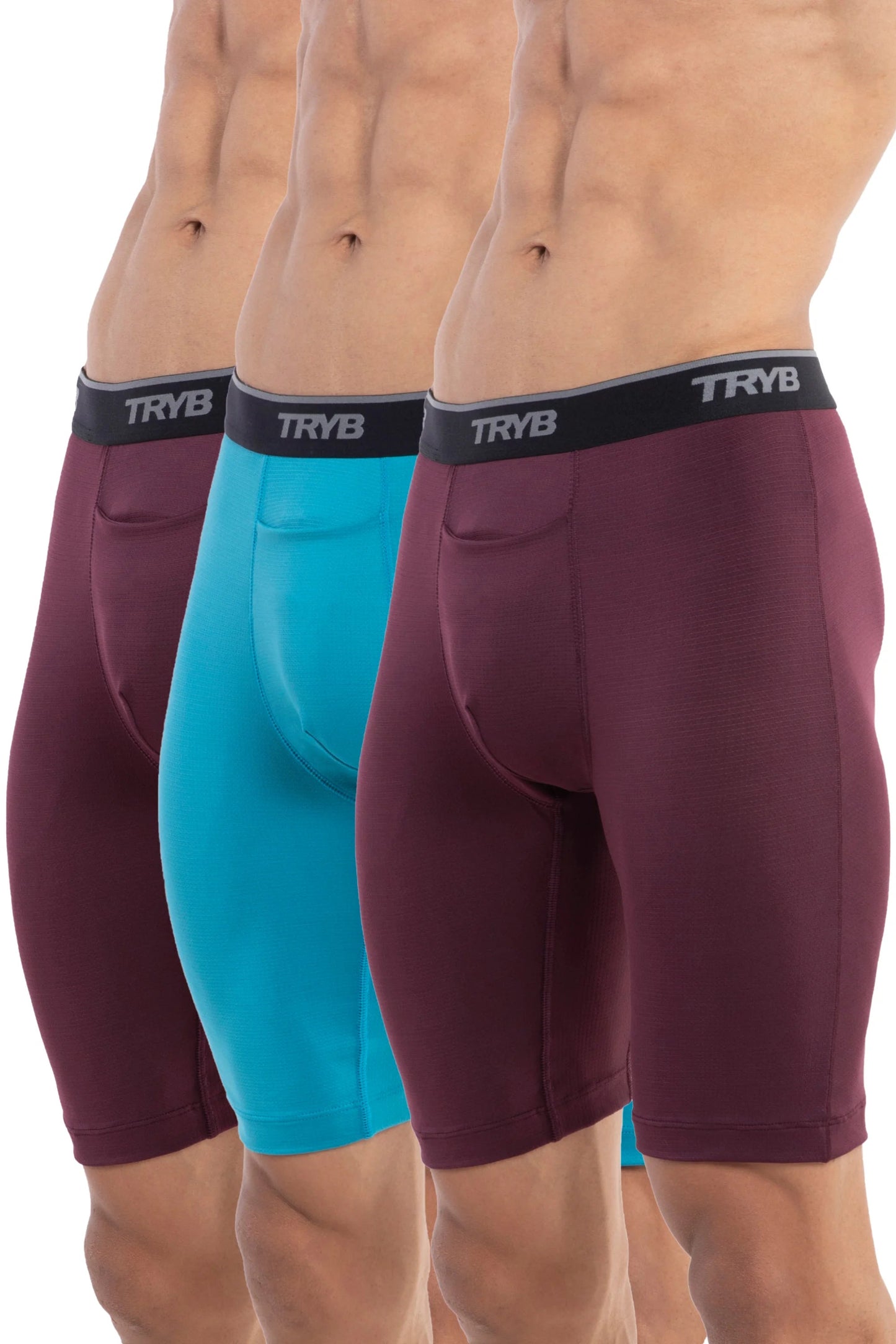 Trybwear PRO - Compression (3 pack) Bordeaux - Bordeaux - Tranquil Sea / S