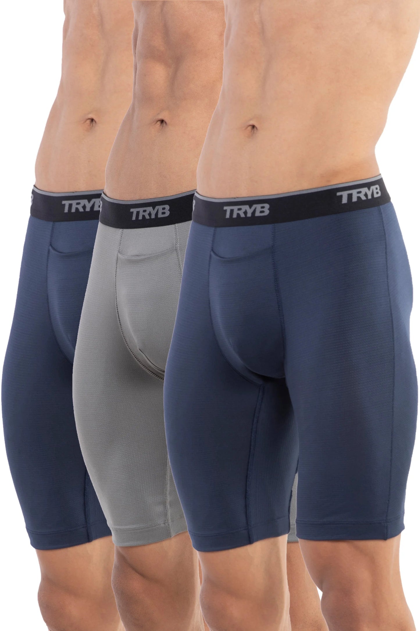 Trybwear PRO - Compression (3 pack) Cordon Bleu - Shark Grey - Cordon Bleu / S