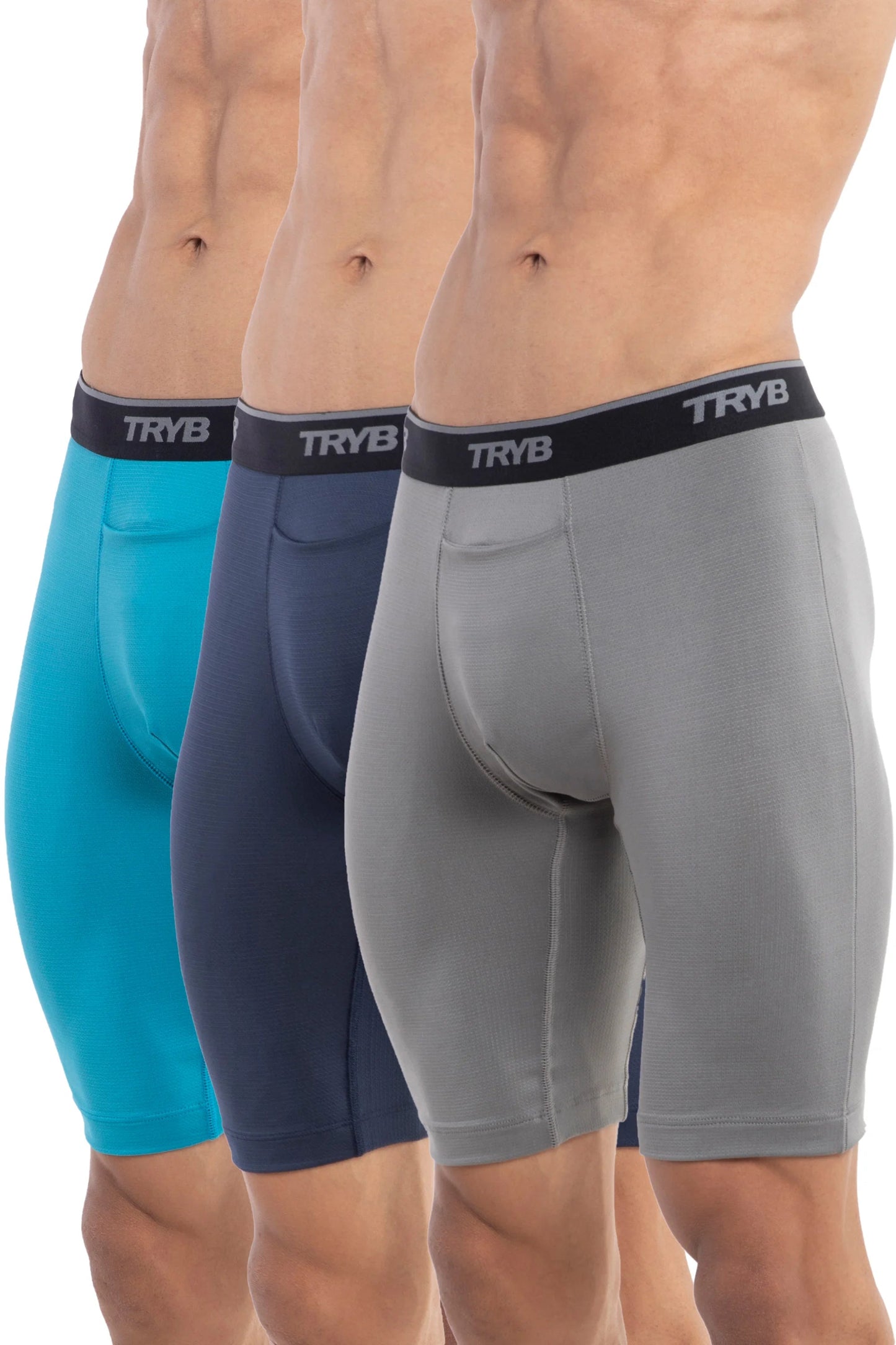 Trybwear PRO - Compression (3 pack) Tranquil Sea - Shark Grey - Cordon Bleu / S