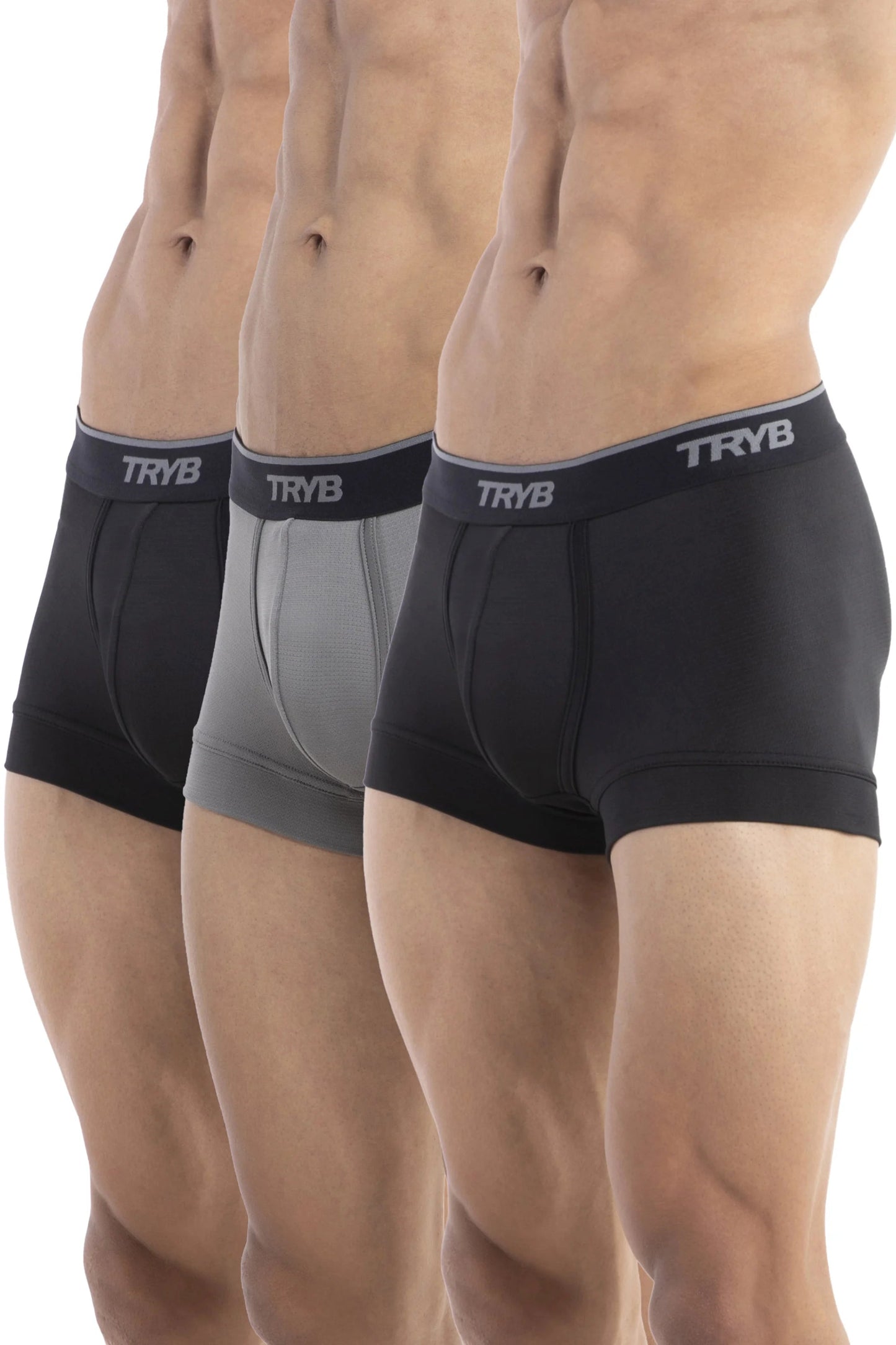 Trybwear PRO - Short Boxer (3 pack) Black Raven - Black Raven - Shark Grey / S