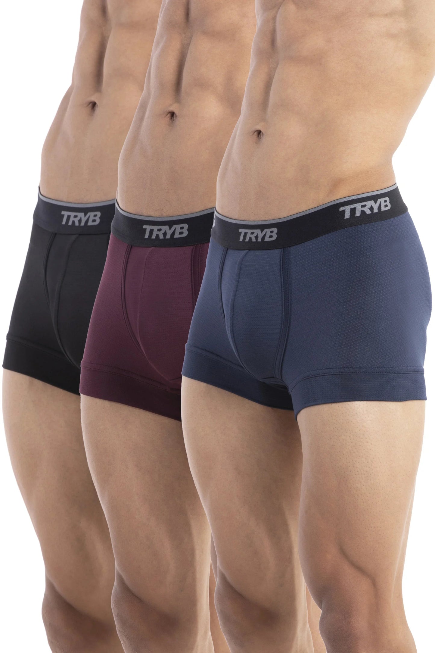 Trybwear PRO - Short Boxer (3 pack) Black Raven - Bordeaux - Cordon Bleu / S