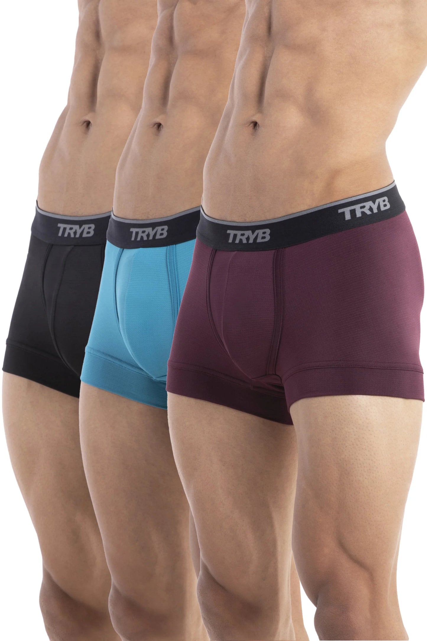 Trybwear PRO - Short Boxer (3 pack) Black Raven - Bordeaux - Tranquil Sea / S