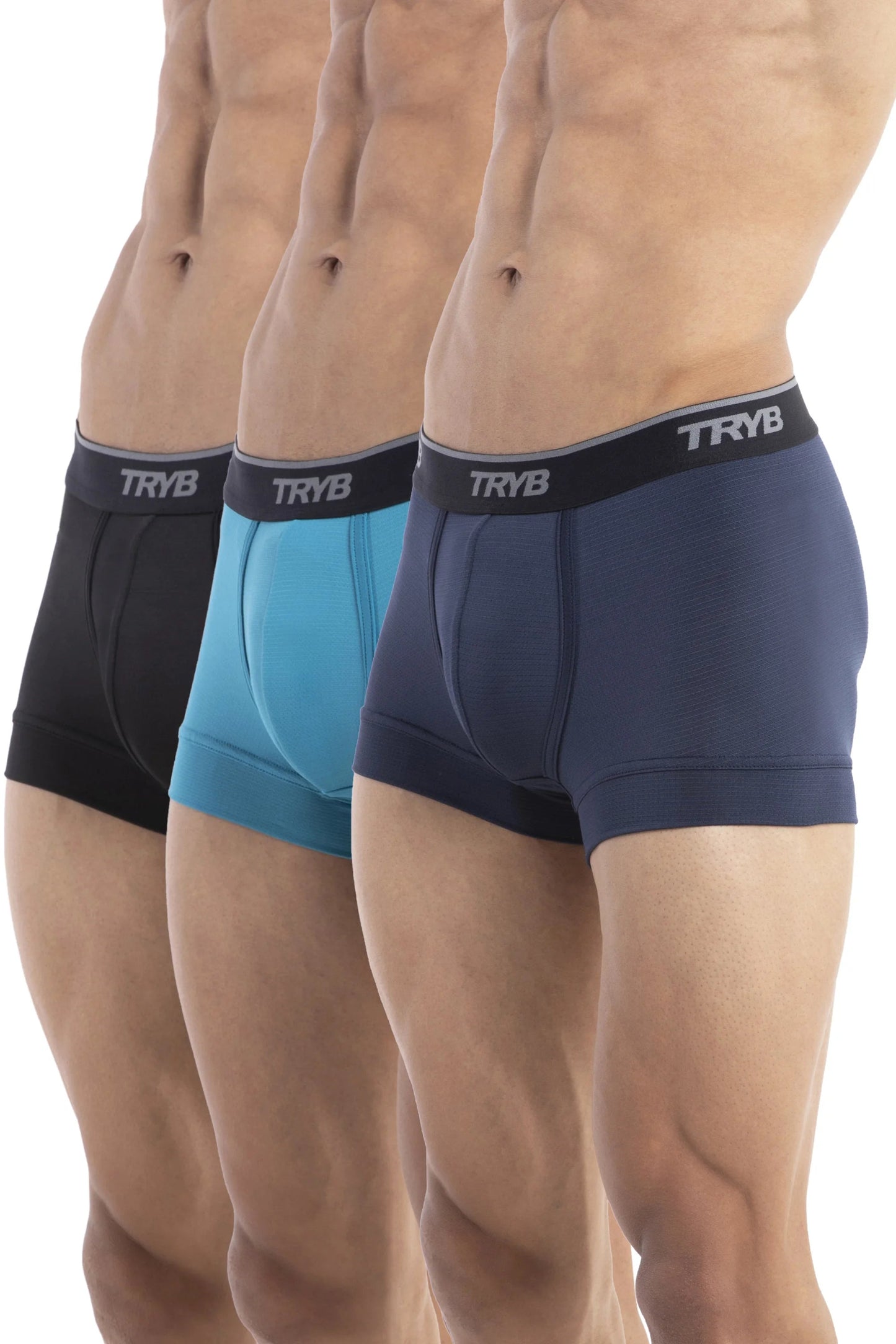 Trybwear PRO - Short Boxer (3 pack) Black Raven - Cordon Bleu - Tranquil Sea / S