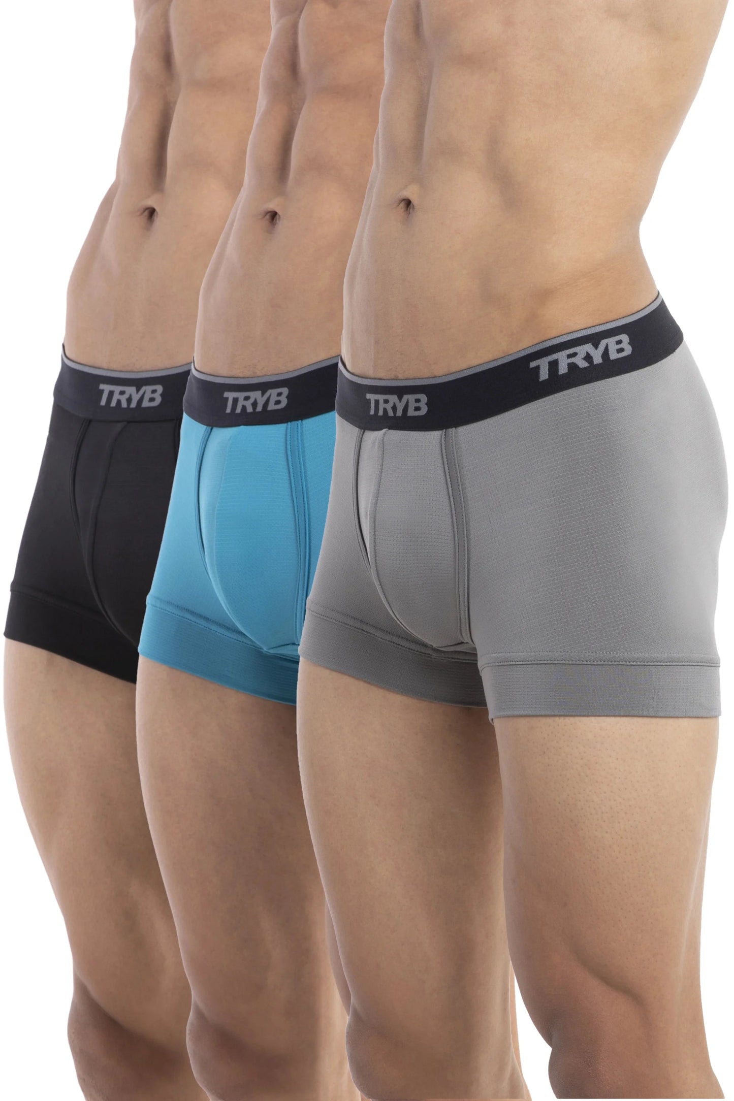 Trybwear PRO - Short Boxer (3 pack) Black Raven - Shark Grey - Tranquil Sea / S