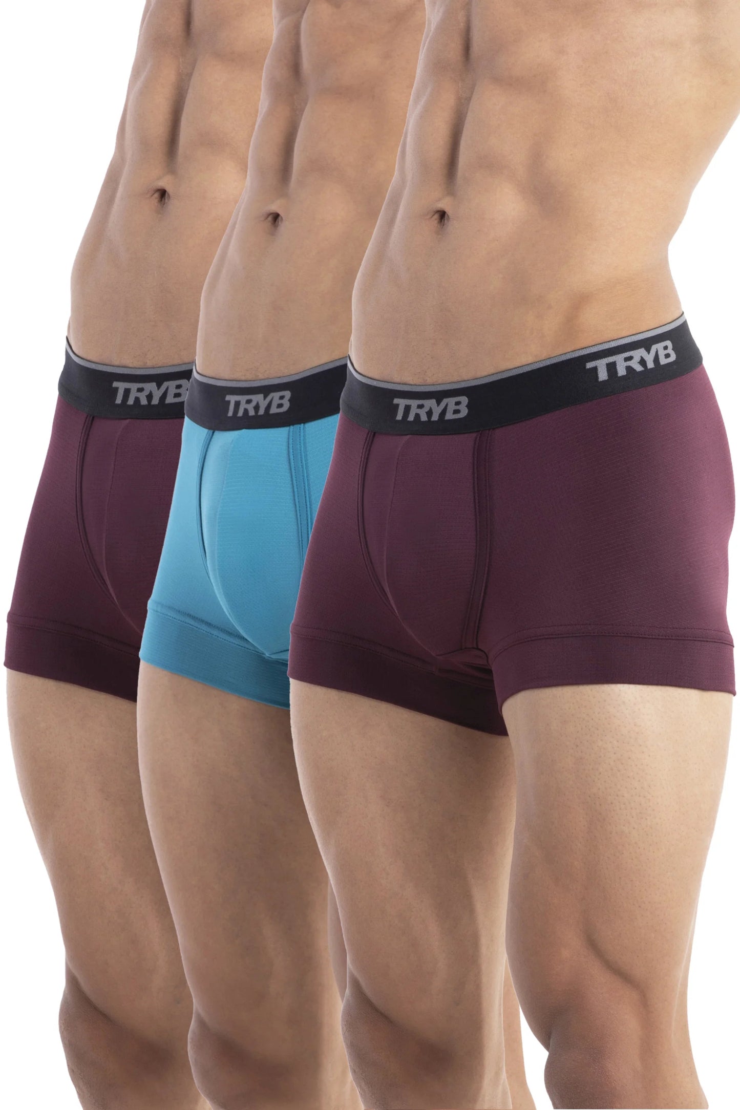 Trybwear PRO - Short Boxer (3 pack) Bordeaux - Bordeaux - Tranquil Sea / S