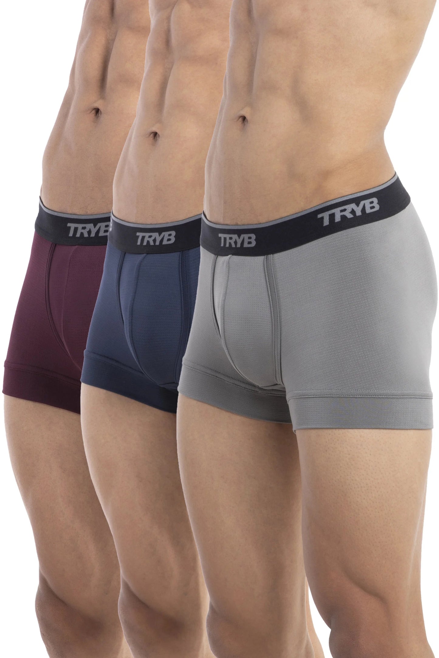 Trybwear PRO - Short Boxer (3 pack) Cordon Bleu - Bordeaux - Shark Grey / S