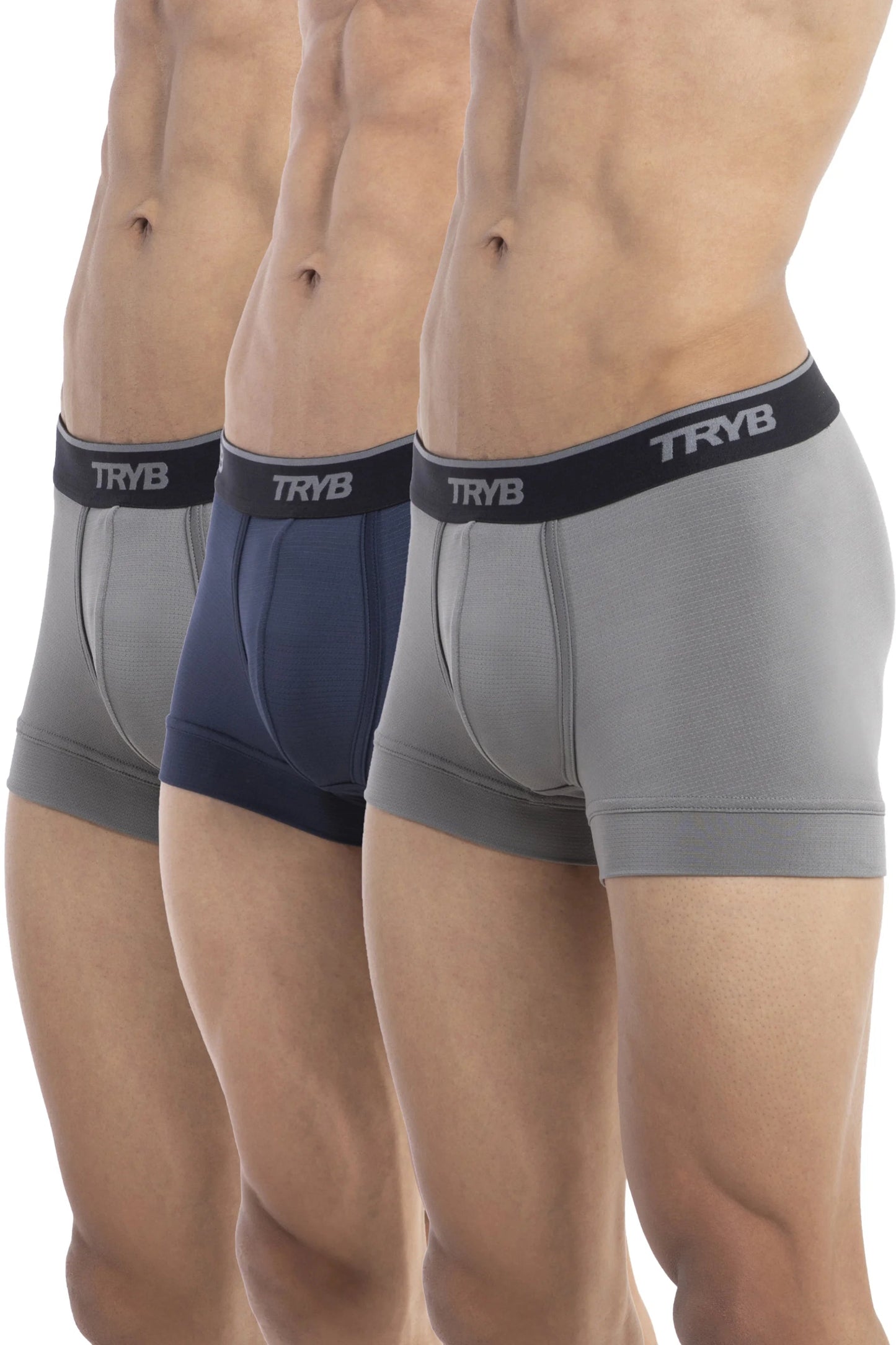 Trybwear PRO - Short Boxer (3 pack) Shark Grey - Shark Grey - Cordon Bleu / S