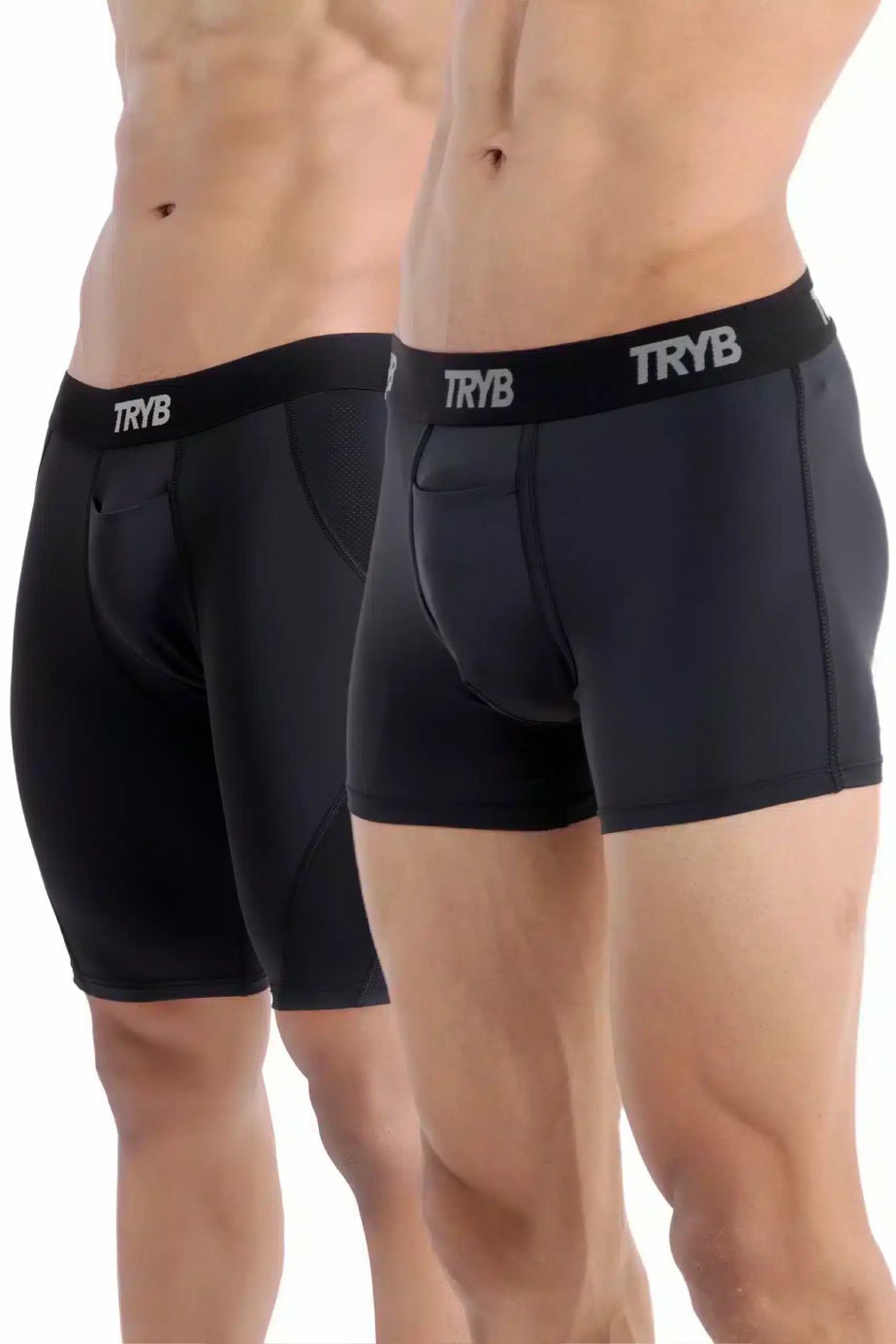 Trybwear Energizer x Activ Square Cut (Combo) All Black - Midnight Black / S