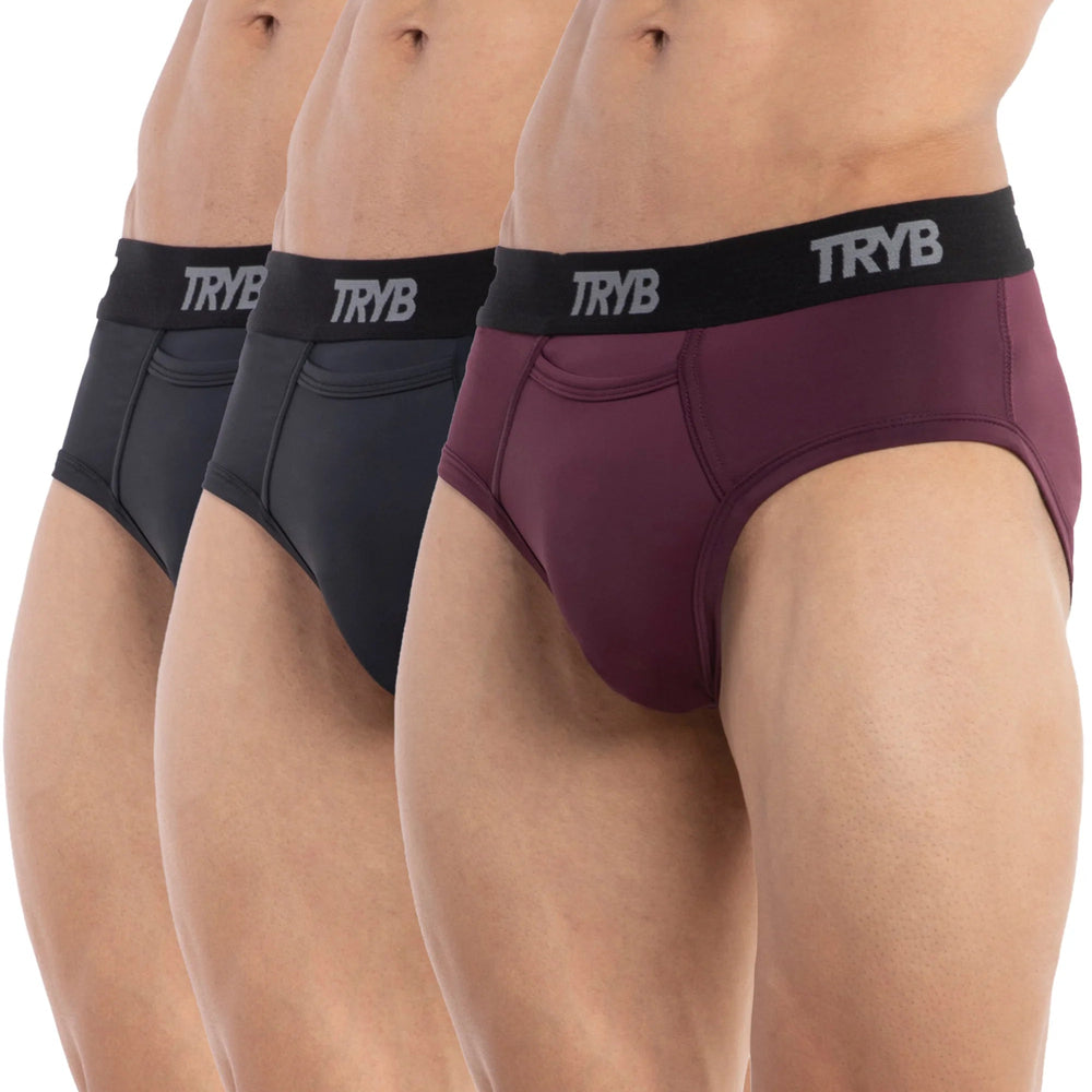 
                  
                    Trybwear ACTIV – Briefs (3 Pack) Midnight Black - Grape Vine - Midnight Black / S
                  
                