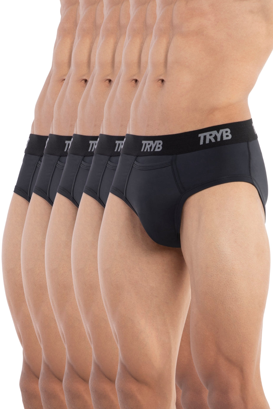 Trybwear ACTIV – Briefs (5 Pack) Midnight Black / S