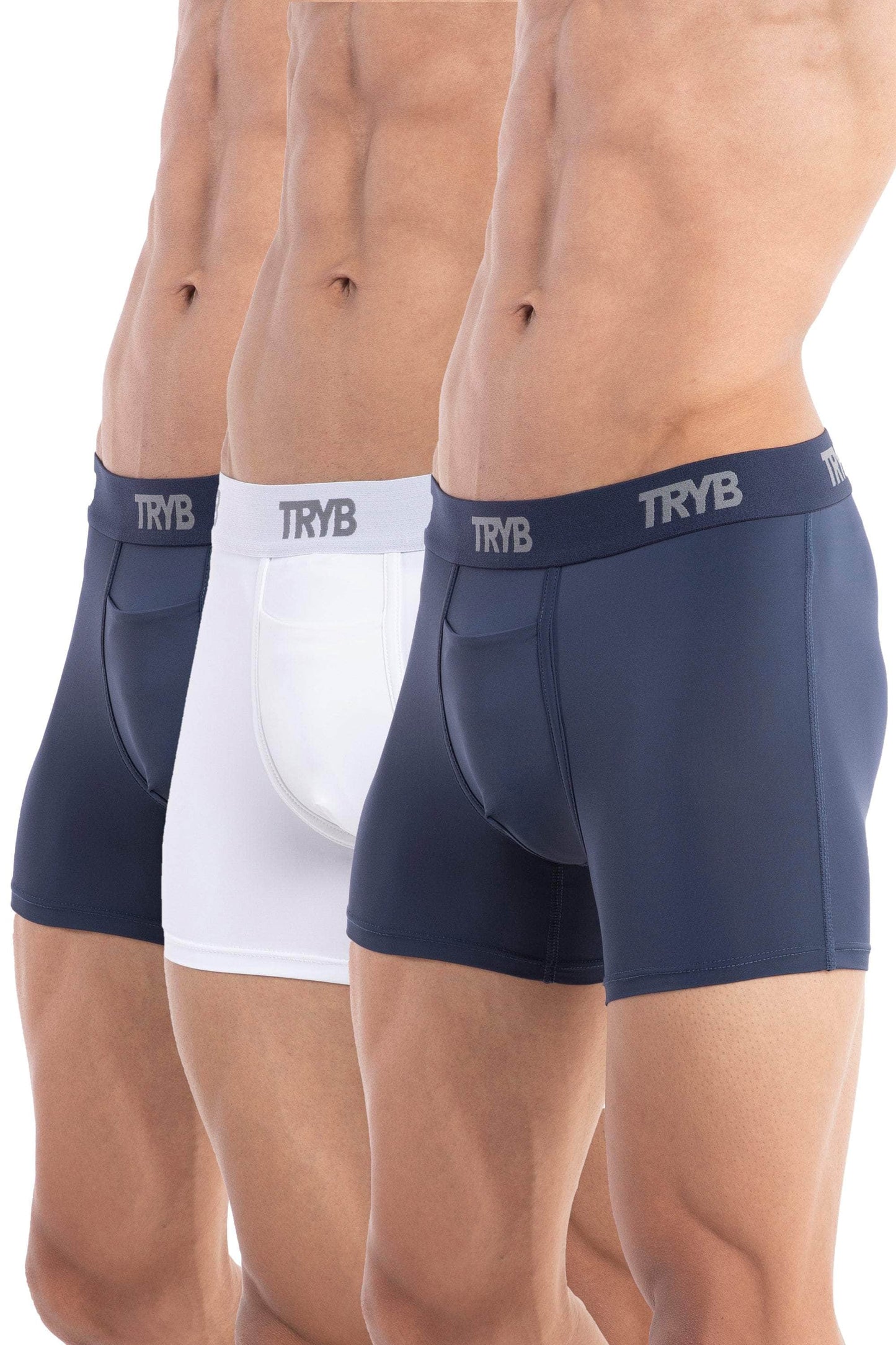 Trybwear ACTIV – Square Cut (3 Pack) Armada Marine - White Smoke - Armada Marine / S