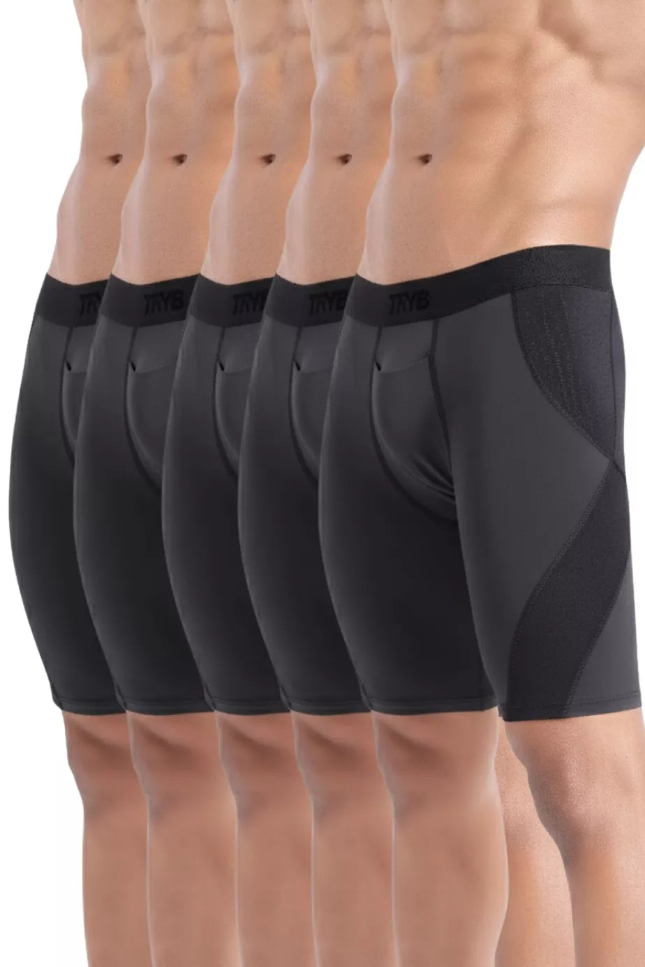 Trybwear Energizer (Compression) - 5 Pack Metal grey / S