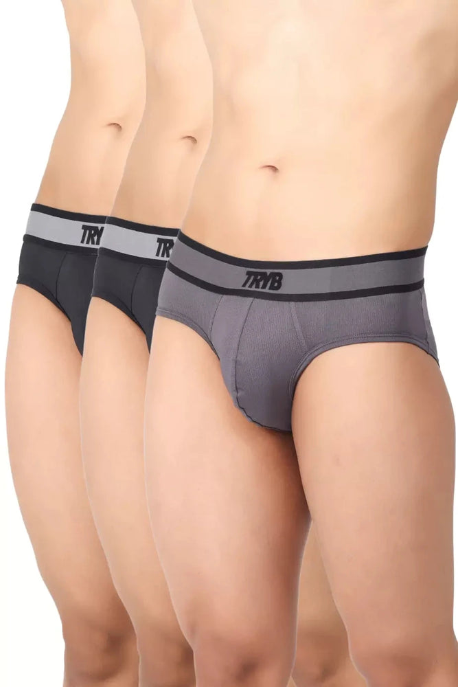 
                  
                    Trybwear PRO - Brief (3 Pack) Black-Raven---Black-Raven---Steel-Smoke / S
                  
                