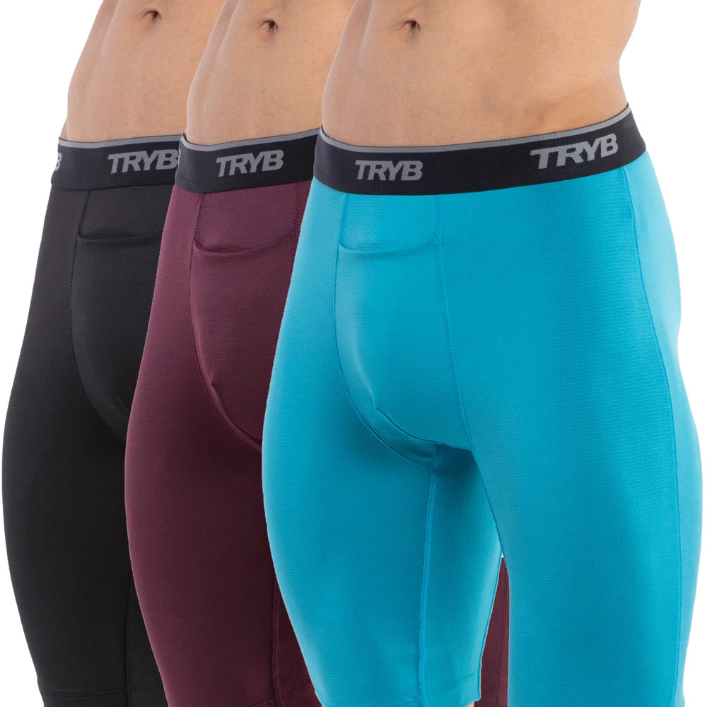 Trybwear PRO - Compression (3 pack) Black Raven - Bordeaux - Tranquil Sea / S