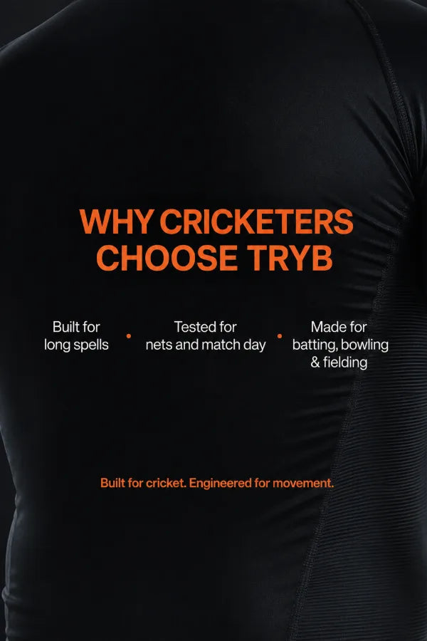 Why cricketers choose TRYB: built for long spells, tested for nets and match day, made for batting bowling and fielding