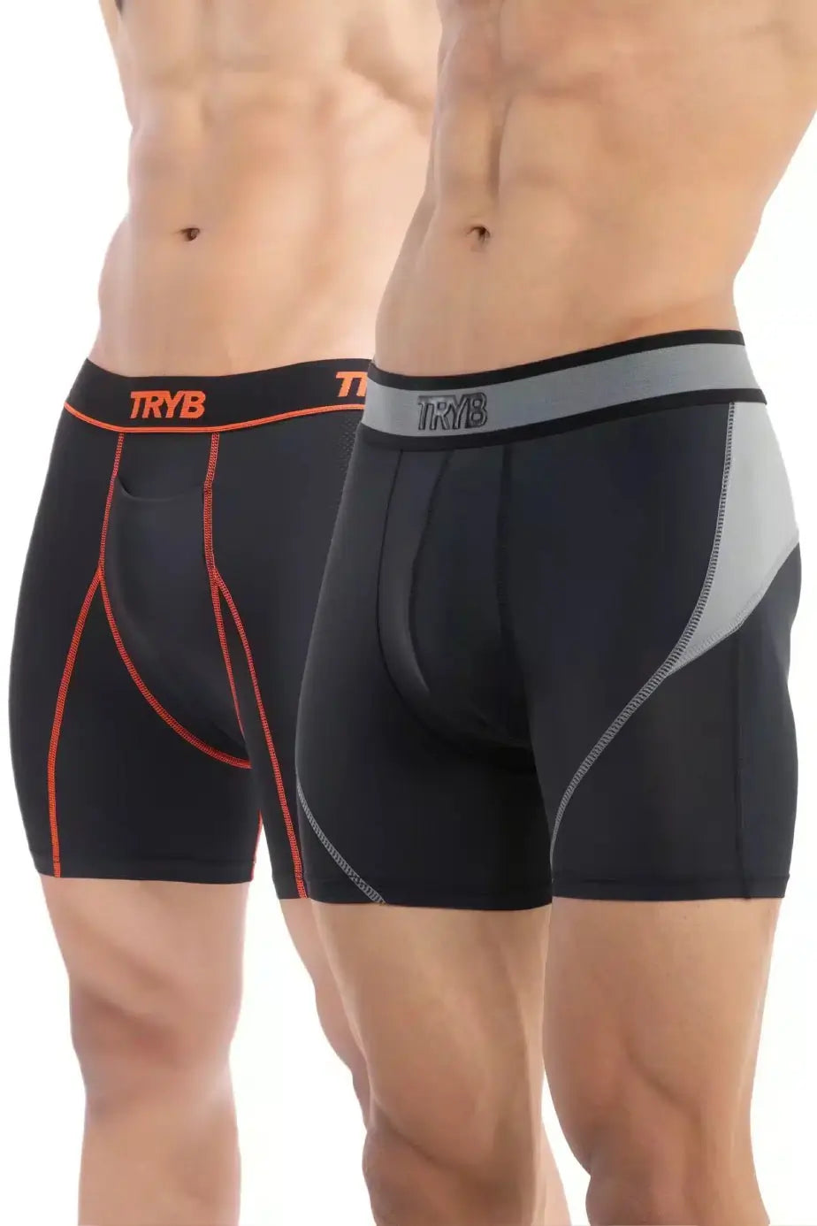 Trybwear Activ H-Trunk x Liquid (Combo) Midnight Black – Black Tangerine / S