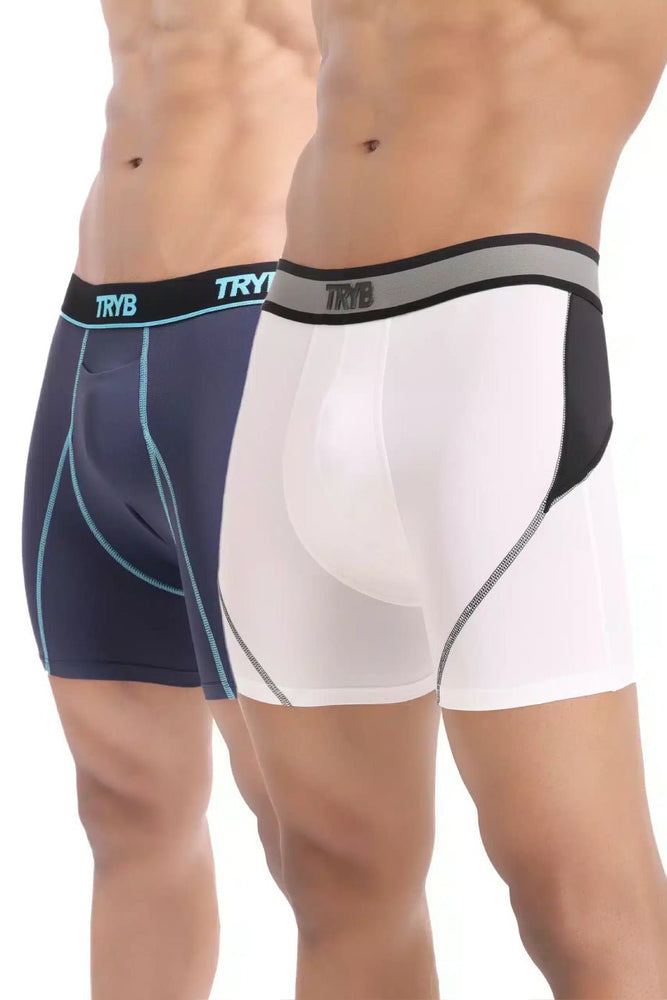 
                  
                    Trybwear Activ H-Trunk x Liquid (Combo) White Smoke - Navy Tron / S
                  
                