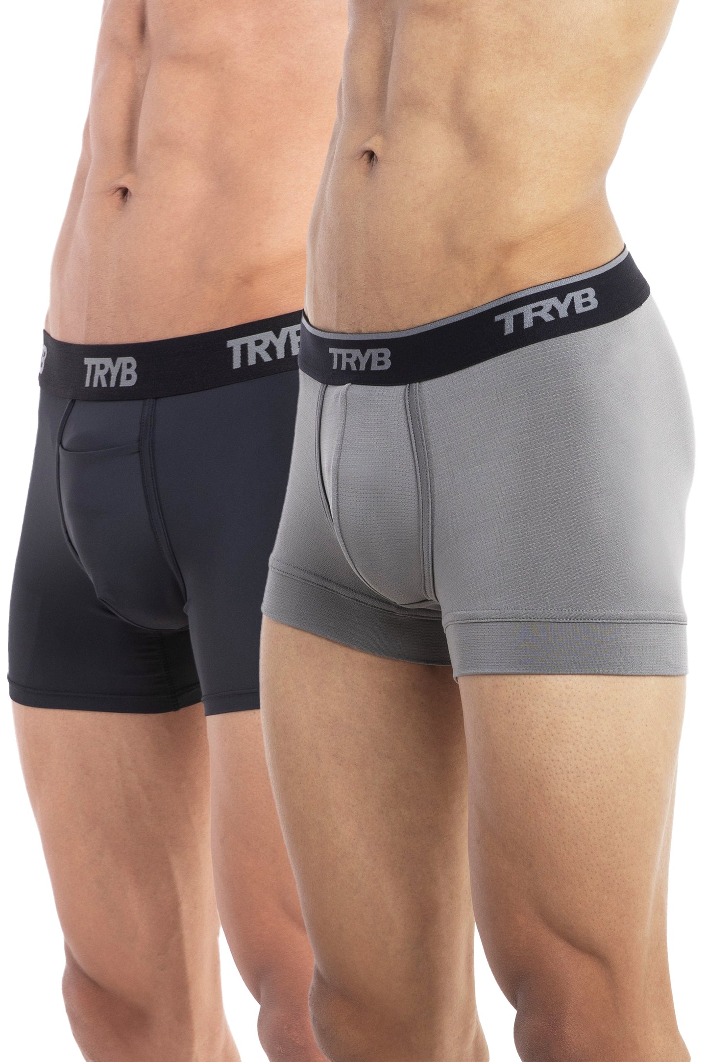 Trybwear Pro Short boxer x Activ Square Cut (Combo) Black Raven - Concrete / S